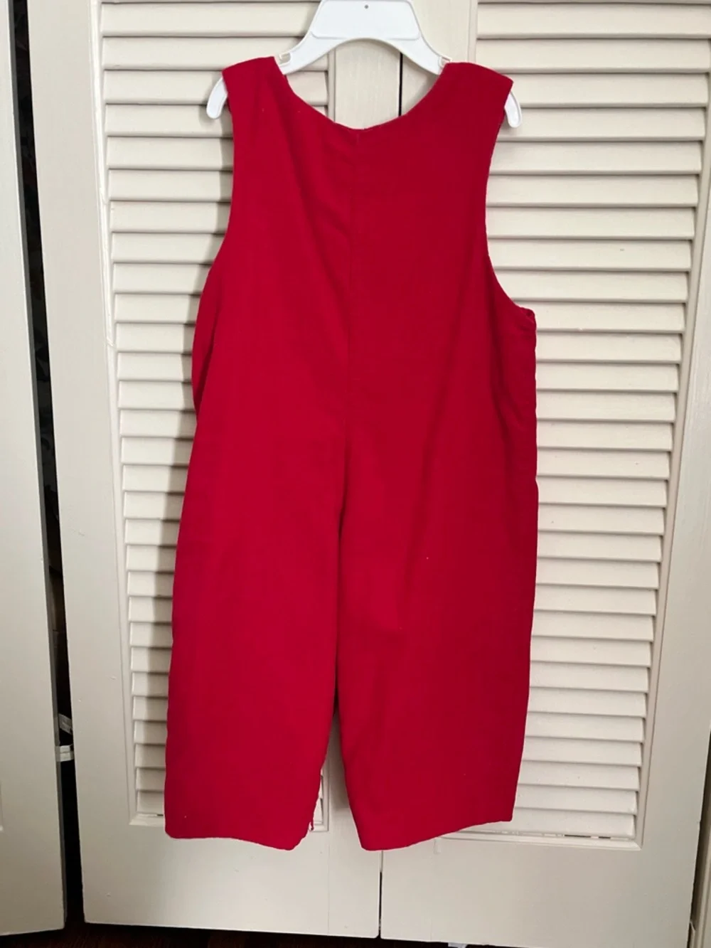 Anavini Red Smocked Corduroy Holiday Jon Jon 24m